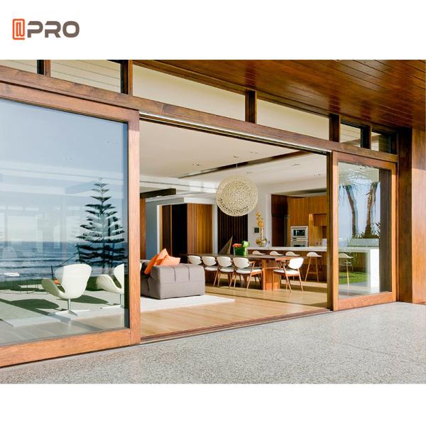 Insulated Thermal Break Slim Aluminum Frame Glass Sliding Door For Residential Exterior Balcony
