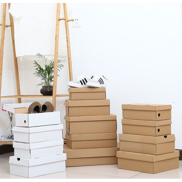 Recyclable Plain Cardboard Empty Shoe Boxes Packaging With Lids