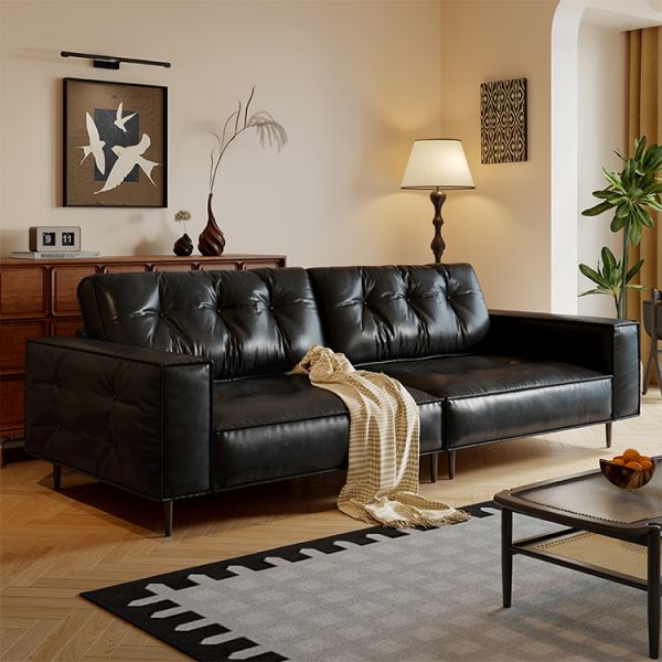Light Luxury Mid-Century Modular Sectional Sofa for Small Apartment Modern Minimalist Living Room Sofa Set