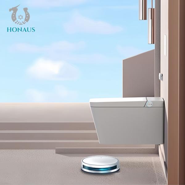 Wall Hung Smart Intelligent Toilet Bowl Nano Glaze Multi Function Luxury Hotel