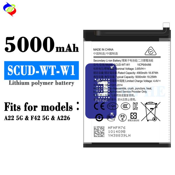 Protección de doble IC 5000mAh 3.85V Batería recargable para SAM A22 F42 5G SCUD-WT-W1