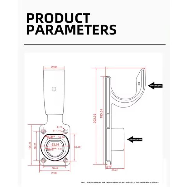 IP55 Type2 EV Charger Hook For EV Charging Accessories Electric Vehicle Cable Holder