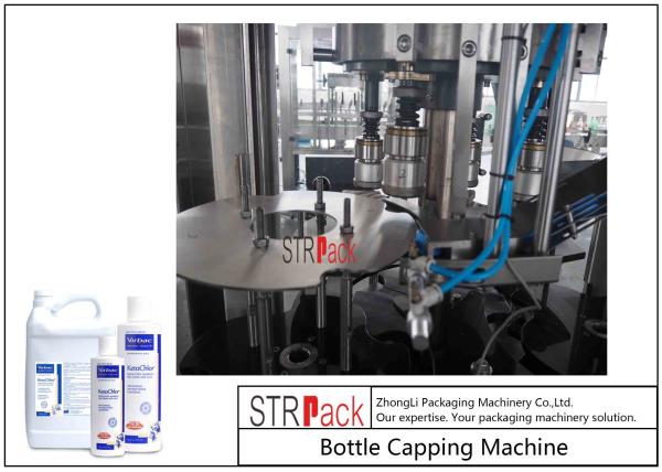Bouteille rotatoire machine de capsulage rotatoire de capsulage de machine/4 têtes pour les couvercles à visser en plastique