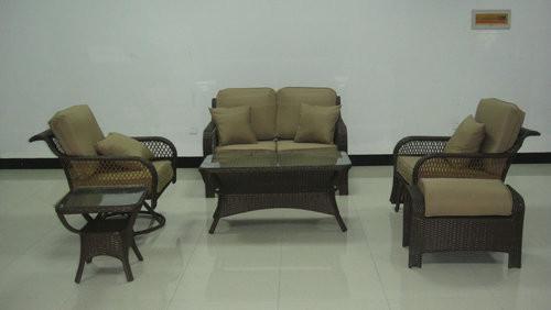 Rattan Conservatory Furniture , Resin Wicker Luxury Home Sofa Set
