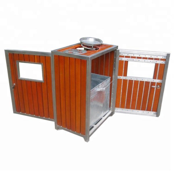 Waterproof Outdoor Patio Trash Can With Stainless Steel Frame OEM