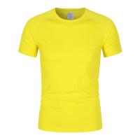 Poliéster de encargo 100% de la aptitud de la camiseta de Logo Hot Selling Gym que funciona con las camisetas amarillas para hombre de los deportes de la ropa de deportes de sequía rápida