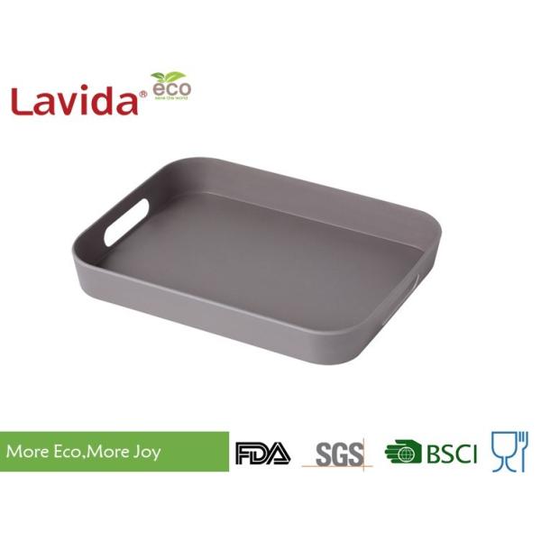 Professional use Customized Logo and Design Biodegradable Bamboo fibre Tray for shool restaurant home Gray 2-pc set
