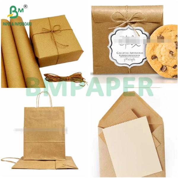 Virgin Wood Pulp 30GSM to 120GSM Unbleached MG Ribbed Kraft Wrapping Paper