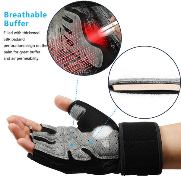 Black Bronze Neoprene Famous Gymnastic Breathable Buffer Weight Lifting Gloves