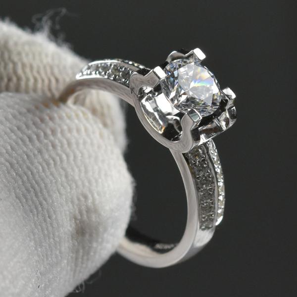 6.7G Weight Moissanite Jewelry Ring With VVS Clarity 1ct Super White Diamond