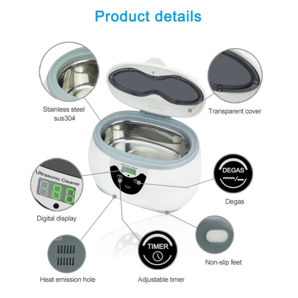 Jewelries Glasses Coins 40khz Ultrasonic Cleaner Skymen 600ML 35W With Degassing