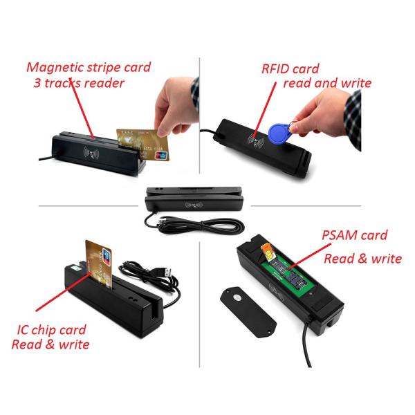 1/2/3 tracks Smart Card Reader Writer 100mW Usb Magnetic Card Reader
