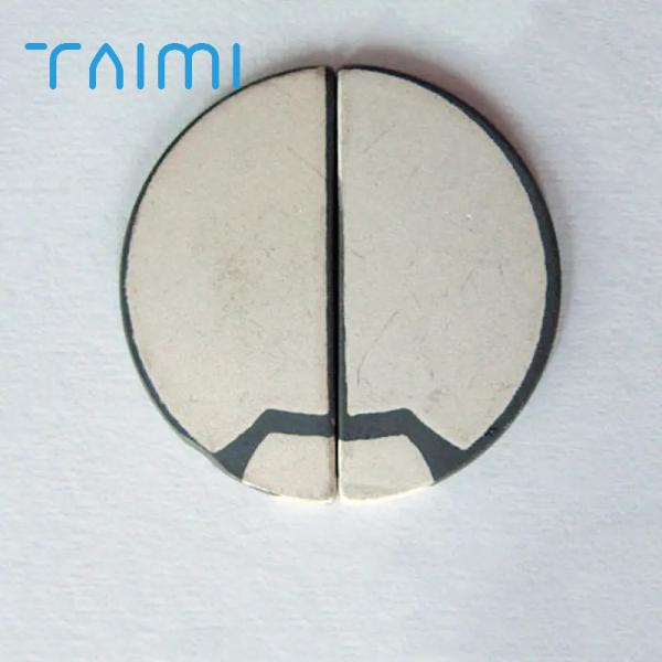 25mm Diameter Piezoelectric Disk Frequency 3mhz Half Moon Shaped 