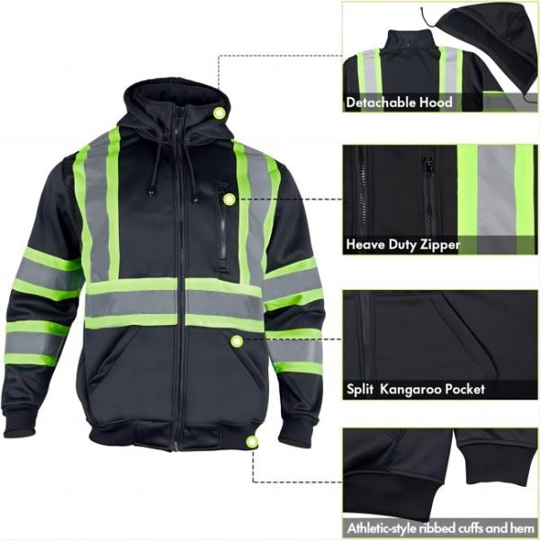 Зимы куртки безопасности 100% полиэстер Workwear отражательной отражательный с ANSI Hoodies