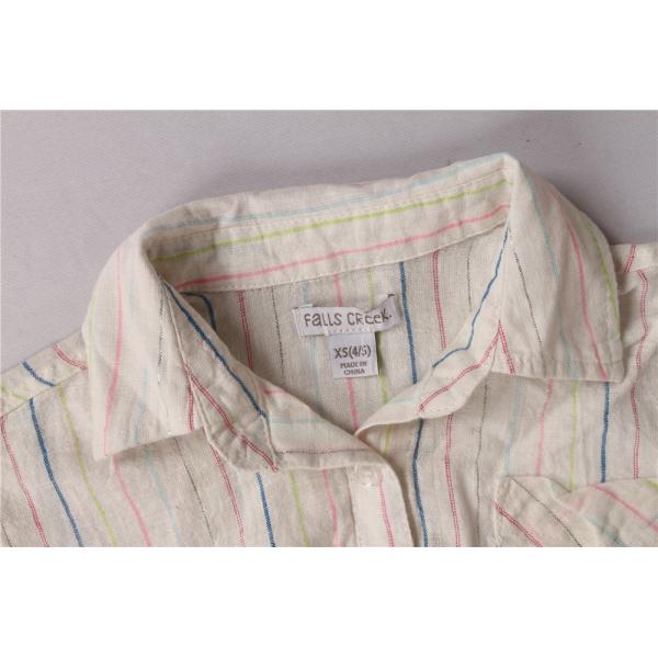 Girls Cool Cropped Striped Shirt Sleeveless 53% Linen 46% Cotton