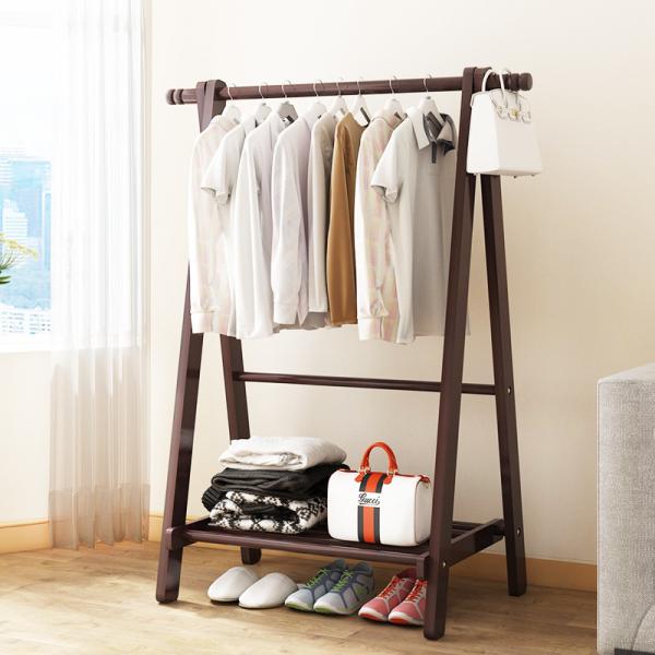 FSC Wood Coat Rack Hanger Stand And Shelf Stand Alone