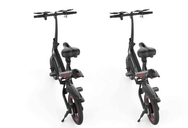 Double Disc Brake Fold Up Electric Bike , Black Electric Road Bike Aluminum Alloy Frame