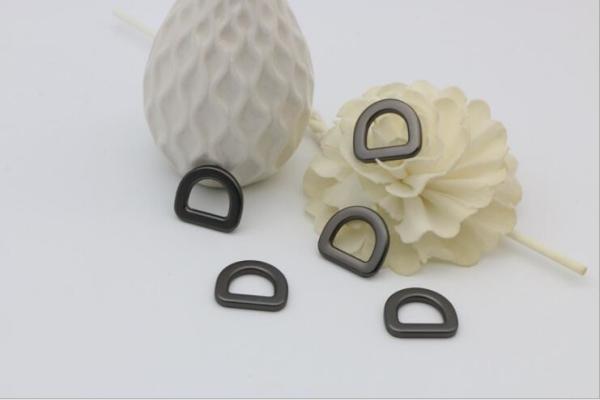 New style matte gun metal color flat meat d ring buckle 12 mm for bags