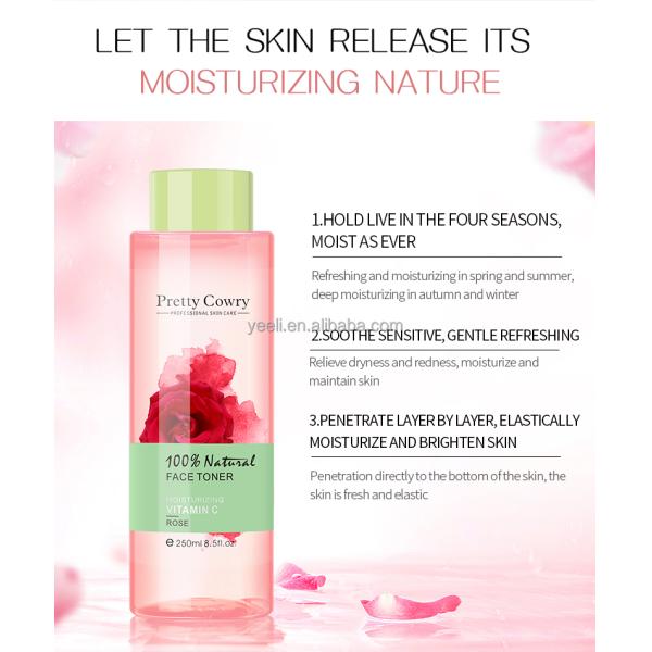 Oem Odm Deep Hydration Organic Plant Extracts Rose Aloe Water Skin Toner