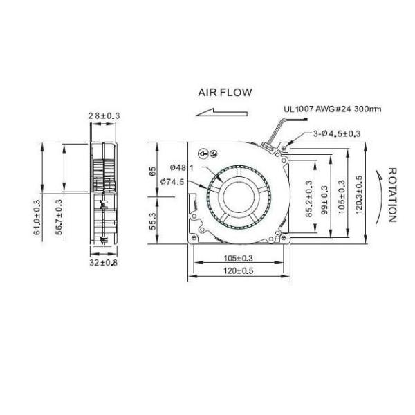 12v DC Centrifugal Blower Air Cooler Fan 120mm X 32mm Explosion Proof 