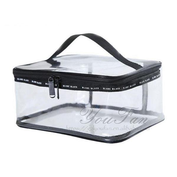 Clear PVC travel toiletry bag , Minimalism style Makeup Train Case