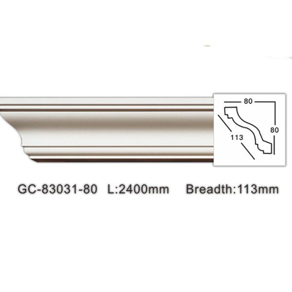 GC-83031 170mm High Quality Delicate Beautiful Polyurethane Plain Crown Interior Decorative Cornice Moulding Baseboard Skirting Board