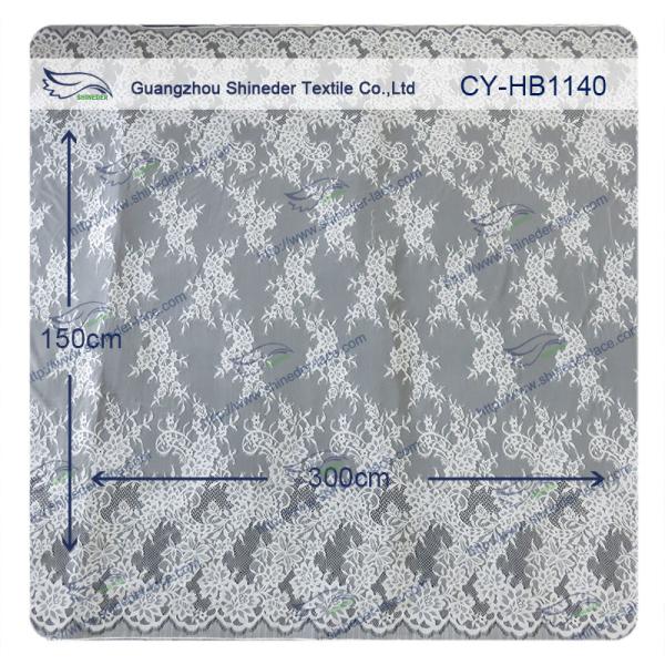 Beautiful white Nylon Eyelash Elastic Lace Trim / Decorative Lace Trim