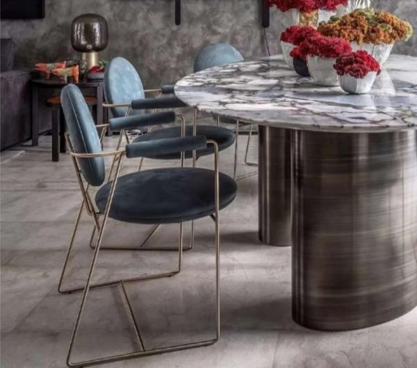 Leisure Modern Golden Stainless Steel Dining Chair Sofa chair for Living Room
