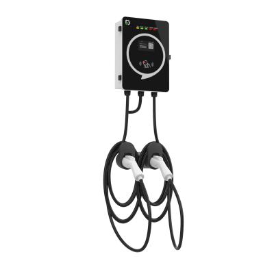 Residential Black Dual Head EV Charger With WiFi Bluetooth Slow Charging 7-9 Hours