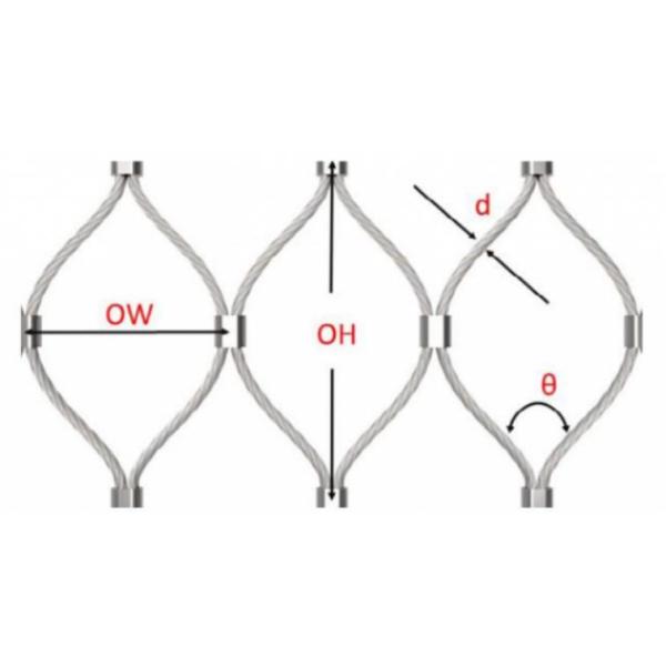 Stainless Steel Helipad Safety Net 1.5m Width , Long 304L Perimeter Safety Netting