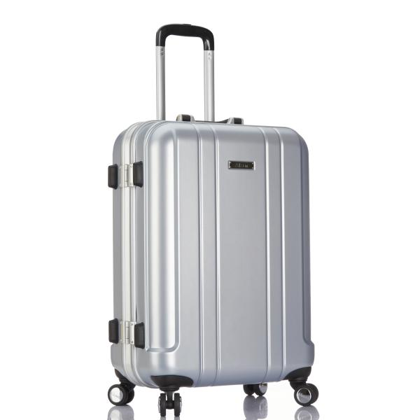 Elevate Your Travel Experience Silver PC Luxury Trolley Hard Case Luggage with TSA Lock and Front Open Design
