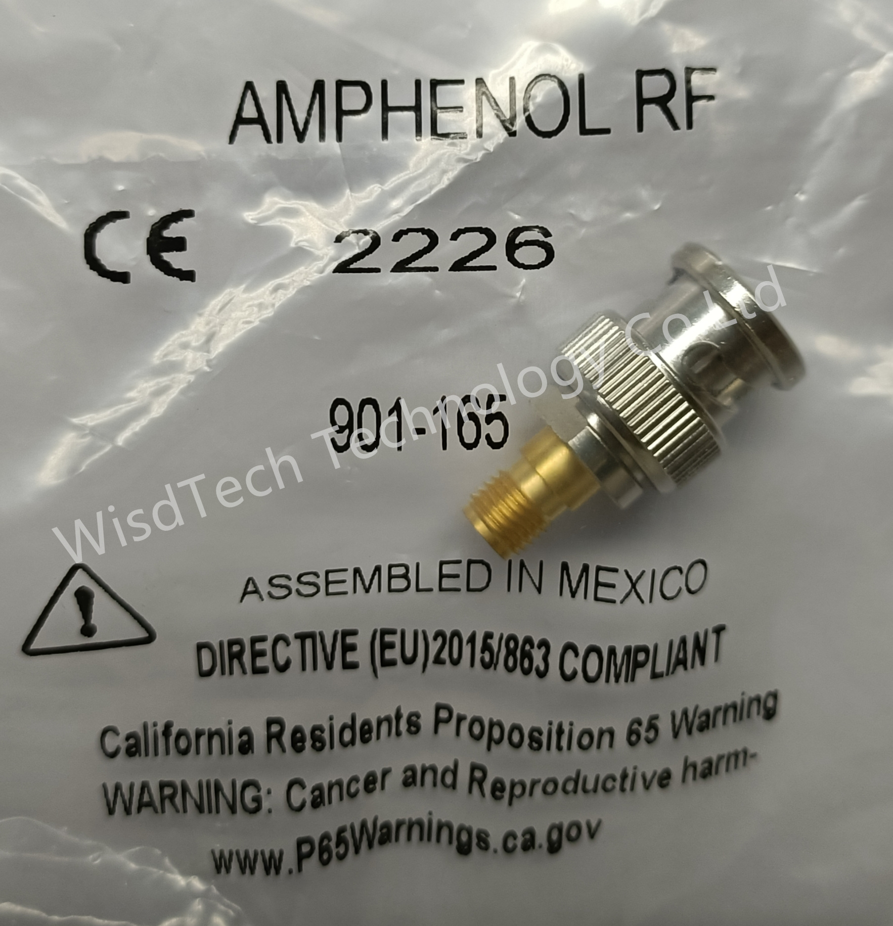 901-165 RF адаптеры - между серией BNC PLUG к SMA JACK VSWR:1.3MAX DC-4 ГГц
