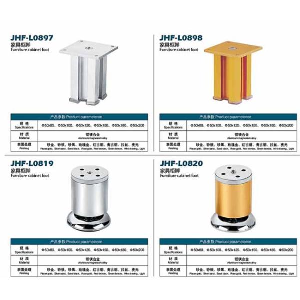 Venta caliente ajustable gabinete de cocina de acero inoxidable pies redondos pie de sofá