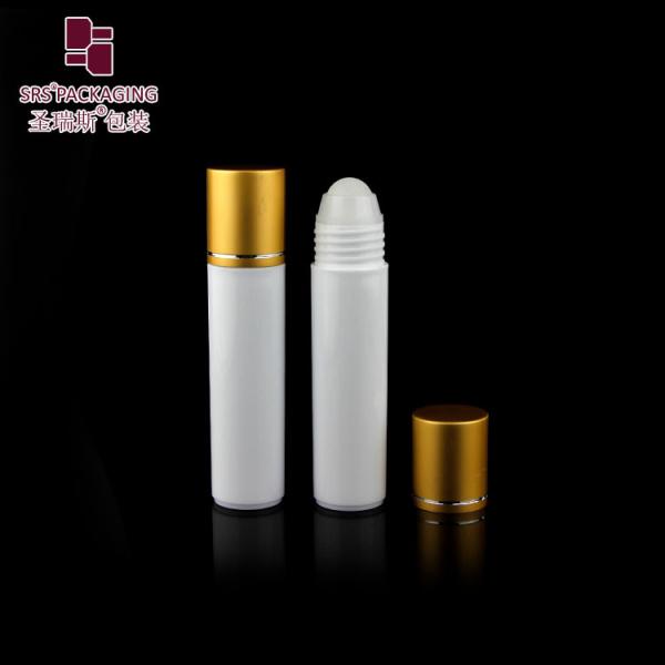 SRS packaging white color round shape empty cosmetic 30ml plastic roll on bottle