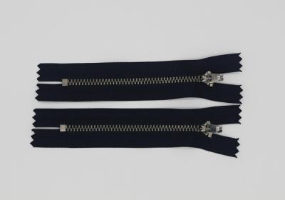 Waist Silver Metal Zipper For Suite And Clothes , Fireproof Long Heavy Duty Zippers