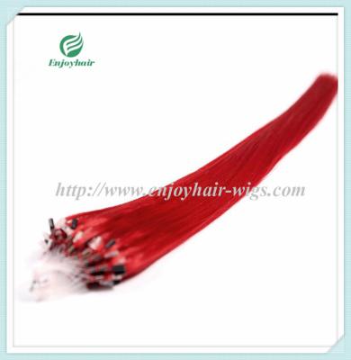 Micro ring loop hair extensions 16-26L brazilian remy hair red# color hair