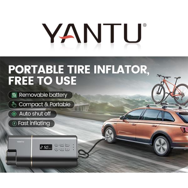 YANTU A31 Portable Cordless Digital Tire Inflator 12V 150PSI for High Pressure Removal