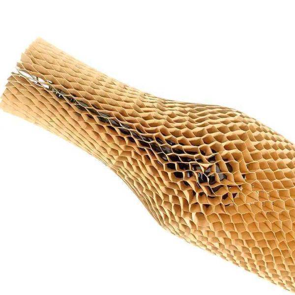 Customizable Bottle Sleeve Packaging Biodegradable Honeycomb Kraft Wrapping Paper Eco Friendly