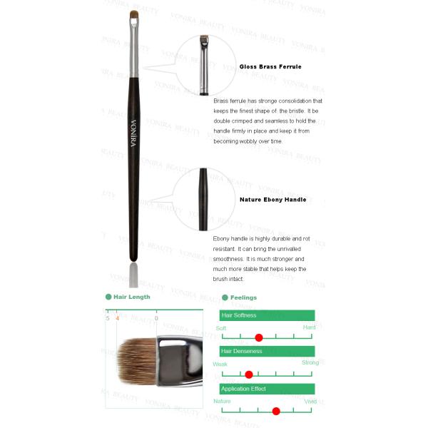 Pequeño cepillo profesional del detalle del ojo con el pelo natural de lujo del Sable