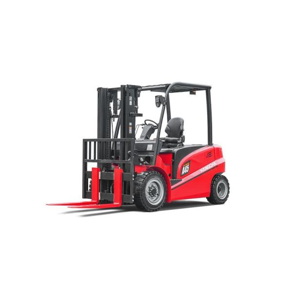 Un chariot élévateur électrique à quatre roues de série couleur rouge de 4,0 - 5