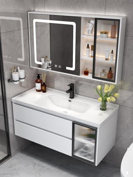 Waterproof Shopping Centers Floor Bathroom Cabinet With Drawers