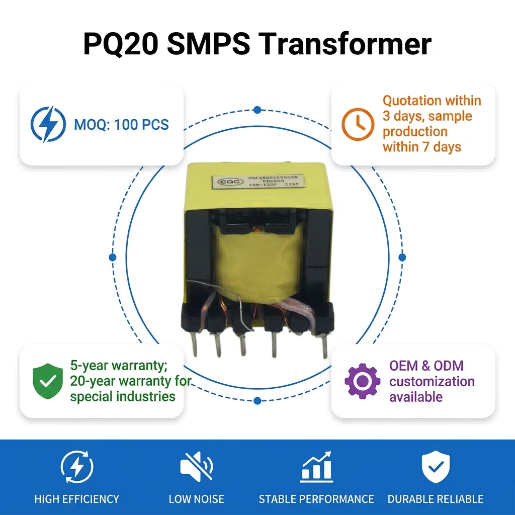 PQ20 High Efficiency Pulse High Frequency Power Transformer Compact CQC