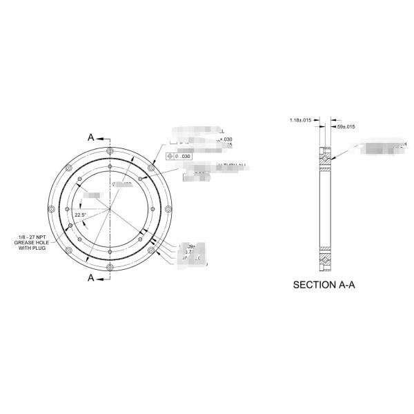 B1-200-00502 High Performance Industrial Turntable Bearings  Ball Bearing Slewing Ring