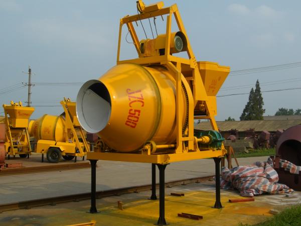 Rubber Wheel Driving Electric Cement Mixer 500L Capacity with Reversible Drum