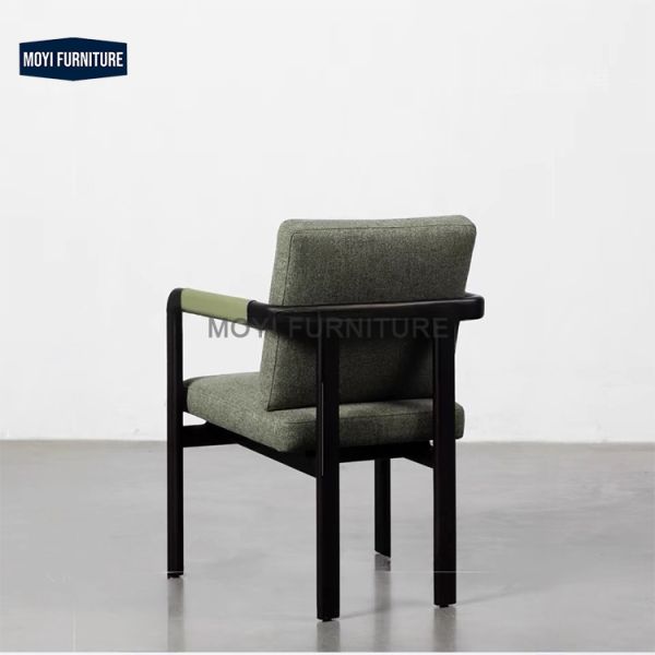 Modern Nordic Style Solid Wood Dining Chair with Armrests Comfortable Soft Cushion for Hotel Restaurant Outdoor or Indoor Use