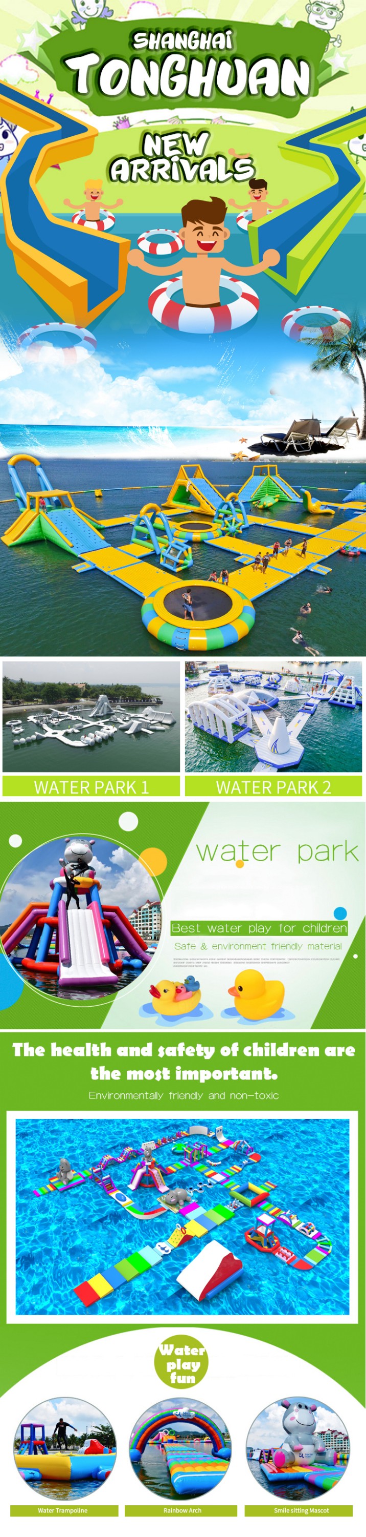 45m Long Large Inflatable Sea Water Park Projects Factory Price Commercial Inflatable Floating Water Park for Sale