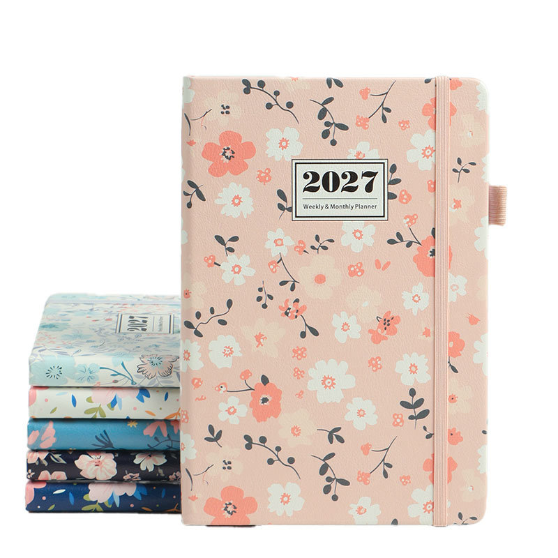 100gsm paper Floral Daily Weekly Monthly Planners Diary Notebook Full Color