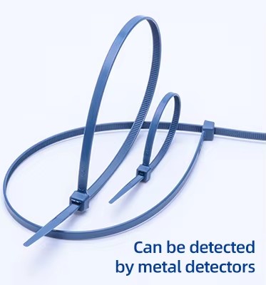 Plastic Magnetic Cable Wire Ties Nylon Food Zip Tie Metal Detectable Cable Tie