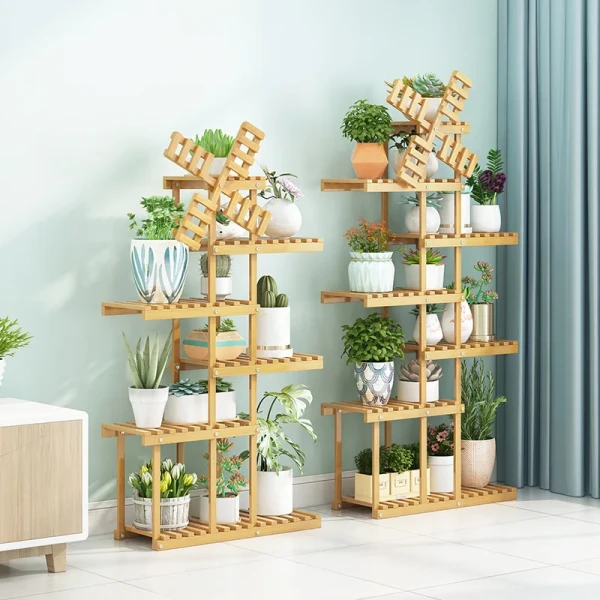 Living Room Indoor Display Pothos Balcony Flower Pot Rack with Minimalist Design and Multi-layer Storage
