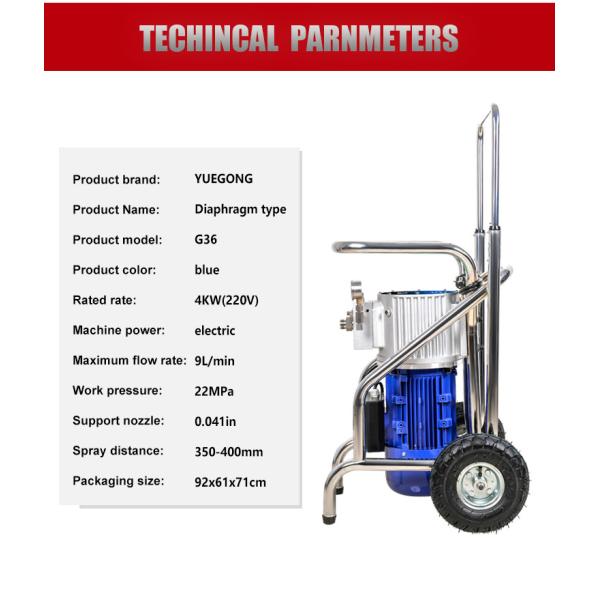 Fireproofing Insulation High Pressure Airless Paint Spray Machine Electric Wheeled